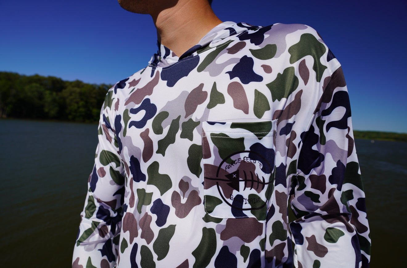 New Force Feed'em Performance Hoodie White Camo