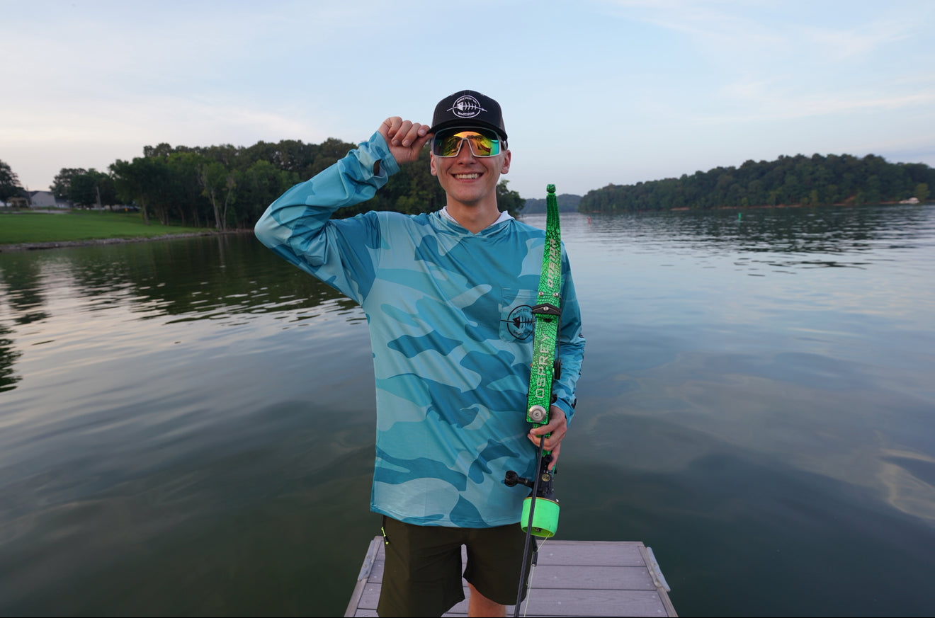 New Force Feed'em Performance Hoodie Aqua Camo