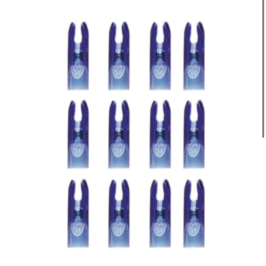 Blue Slim 5/16 Nocks -12pc - Force Feed'em Bowfishing