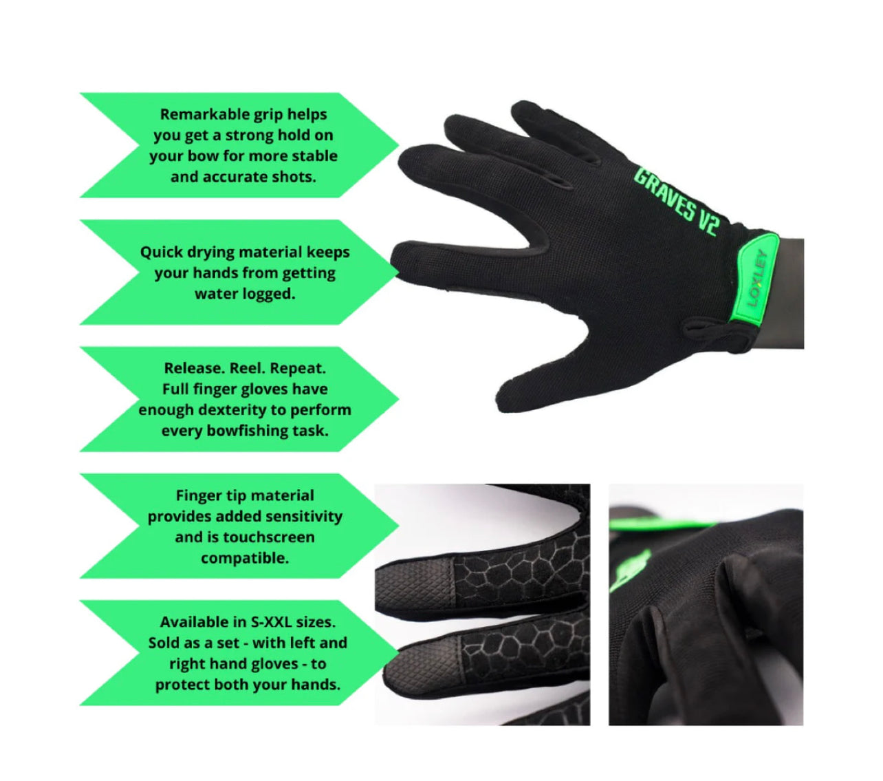 Loxley V2 Graves Bowfishing Glove Full