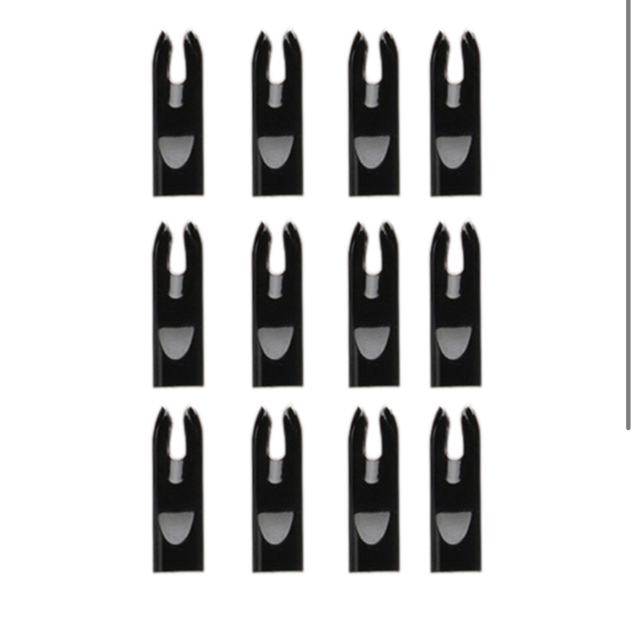 Black Slim 5/16 Nocks -12pc - Force Feed'em Bowfishing
