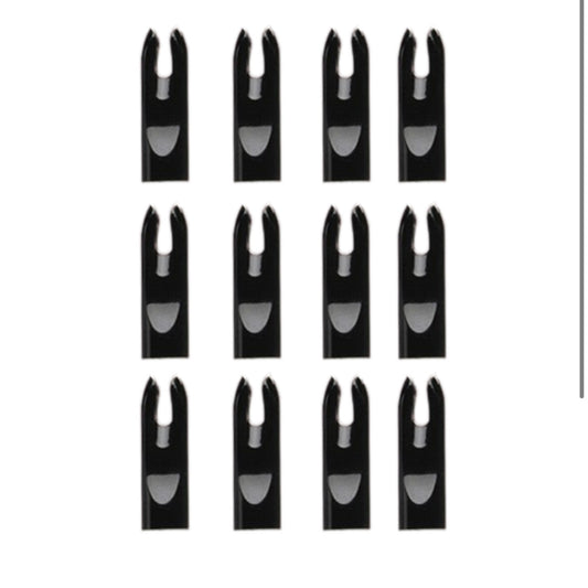 Black Slim 5/16 Nocks -12pc - Force Feed'em Bowfishing