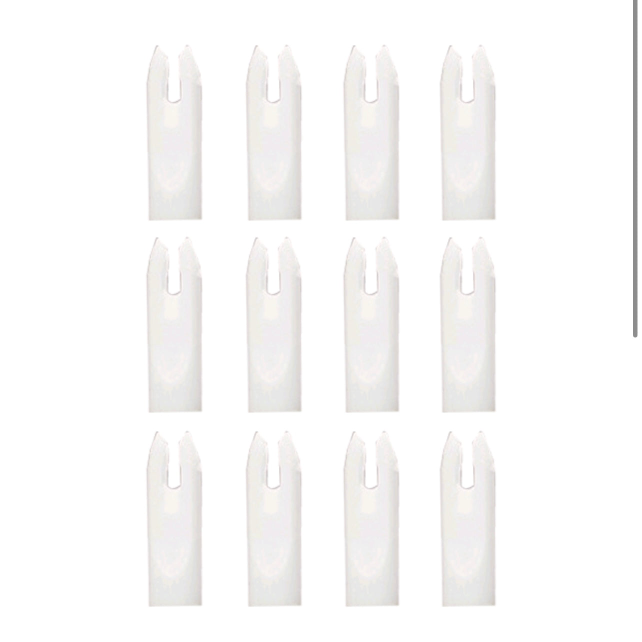 White Slim 5/16 Nocks -12pc - Force Feed'em Bowfishing