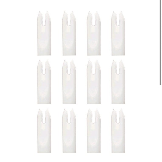 White Slim 5/16 Nocks -12pc - Force Feed'em Bowfishing