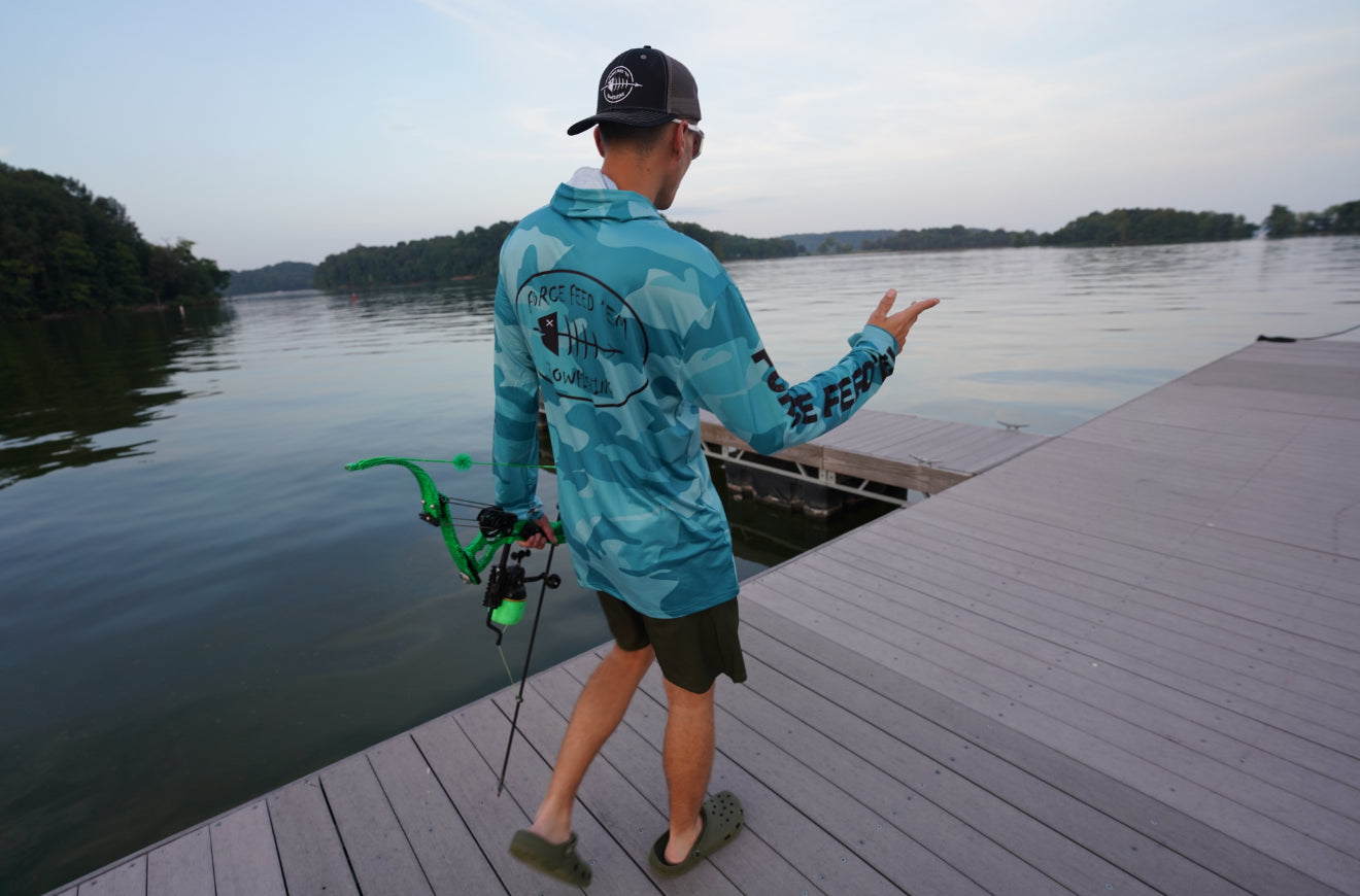 New Force Feed'em Performance Hoodie Aqua Camo