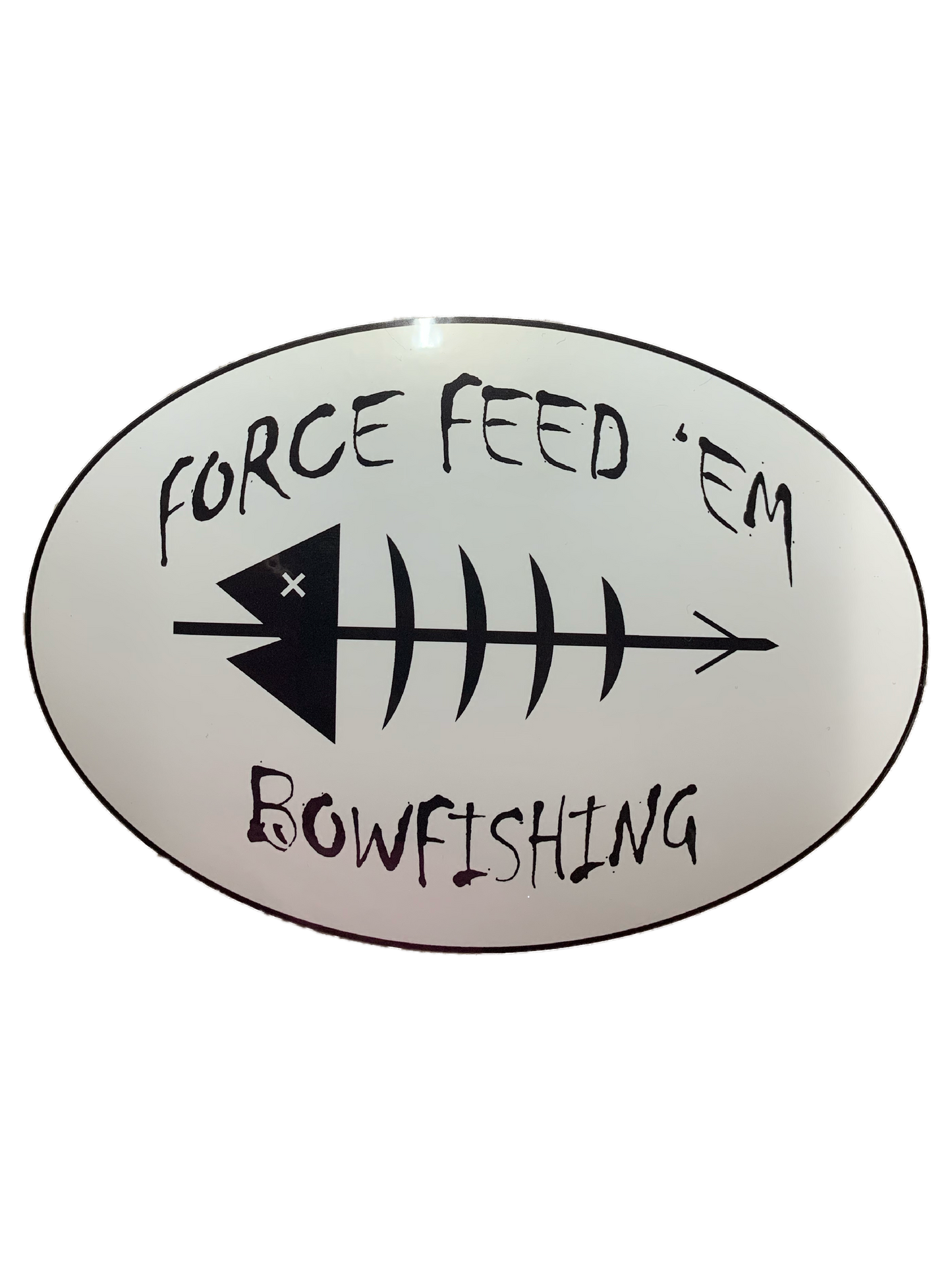 Force Feed'em Sticker- Medium - Force Feed'em Bowfishing