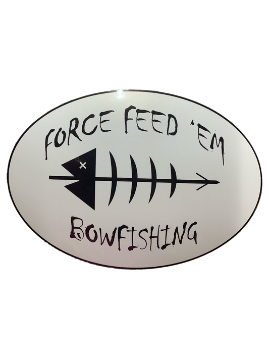 Force Feed'em Sticker- Medium - Force Feed'em Bowfishing